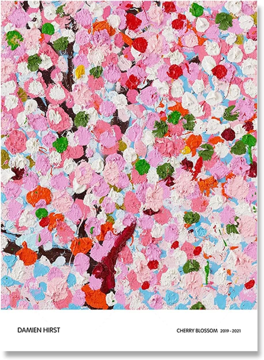 Amazon.co.jp: ダミアン・ハースト 展覧会ポスター 桜 キャンバス絵画
